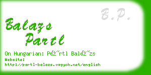 balazs partl business card